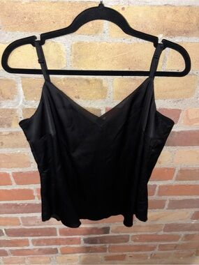 White House Black Market Black Satin V-Neck Camisole